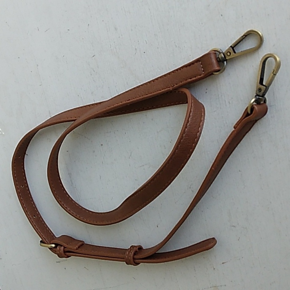 Brown Faux leather replacement Bag strap crossbody